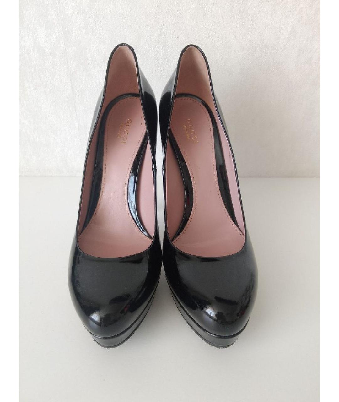 GUCCI Черные туфли из лакированной кожи, фото 2