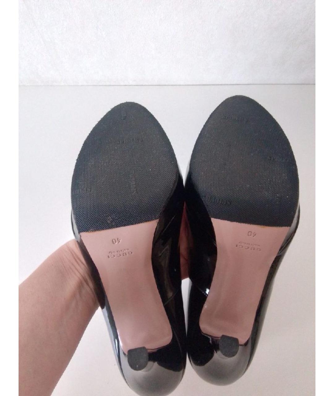 GUCCI Черные туфли из лакированной кожи, фото 5