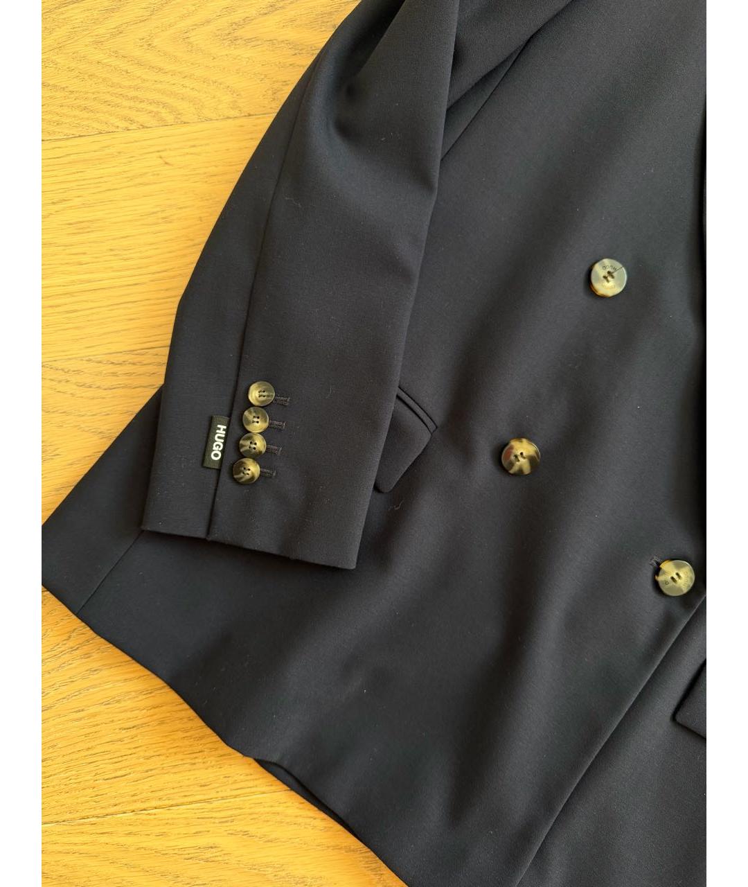 HUGO BOSS Синий шерстяной жакет/пиджак, фото 2