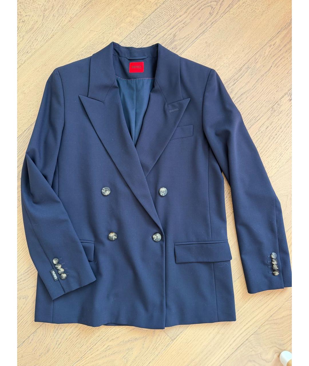 HUGO BOSS Синий шерстяной жакет/пиджак, фото 7