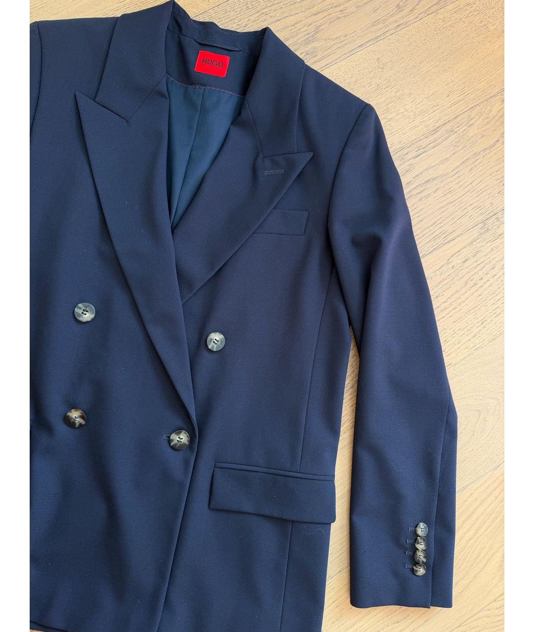 HUGO BOSS Синий шерстяной жакет/пиджак, фото 4