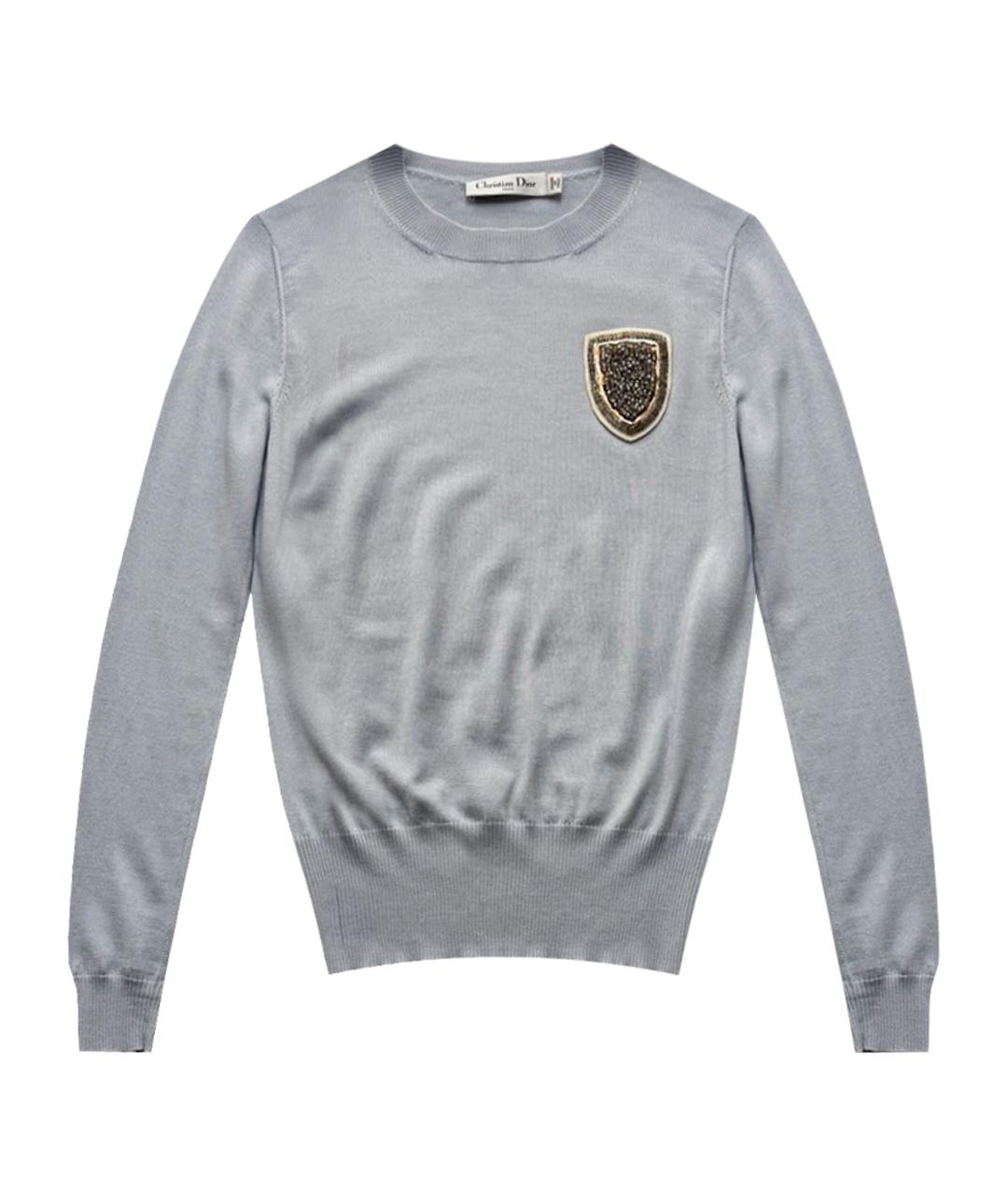 CHRISTIAN DIOR Голубой шерстяной джемпер / свитер, фото 1