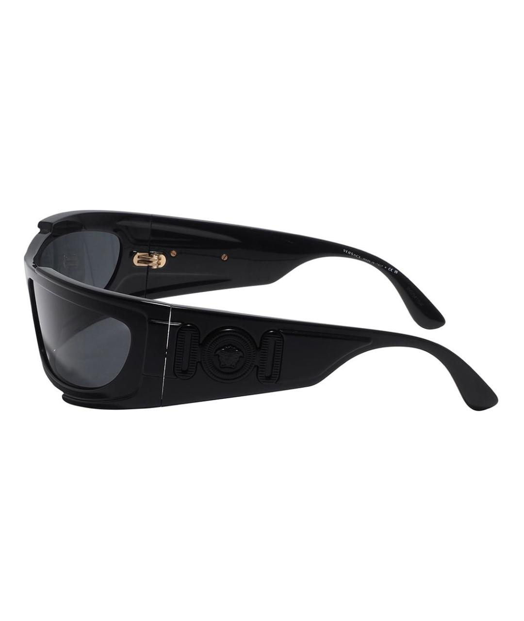 VERSACE Черные пластиковые солнцезащитные очки, фото 3