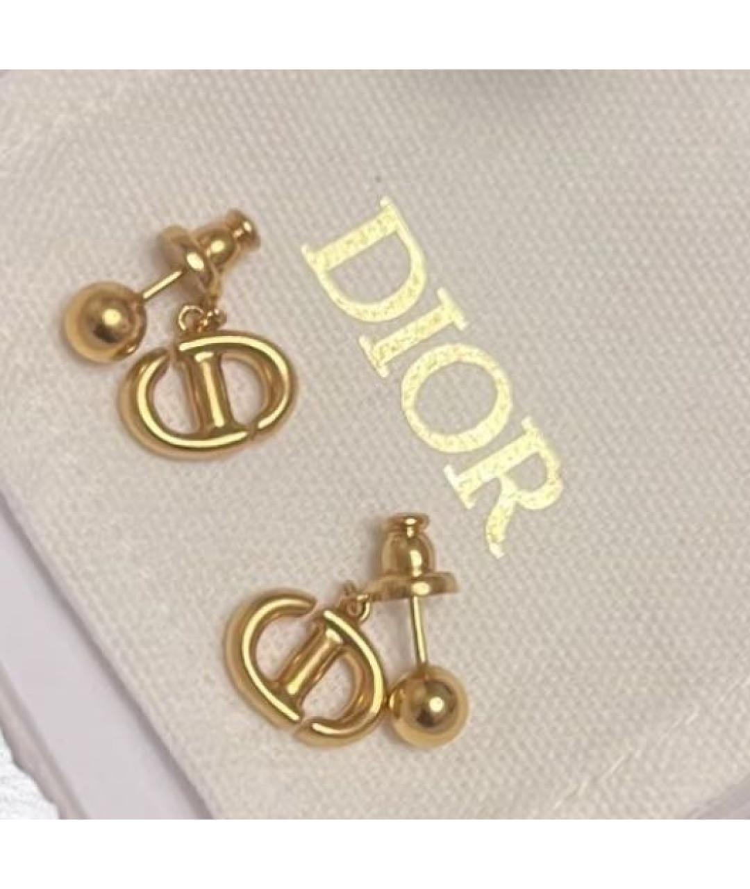 CHRISTIAN DIOR Золотые металлические серьги, фото 2