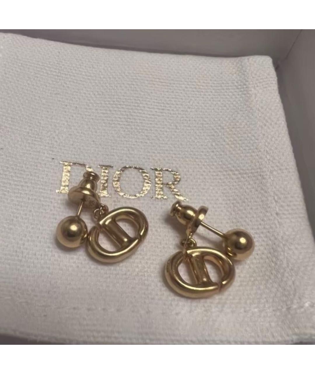 CHRISTIAN DIOR Золотые металлические серьги, фото 3