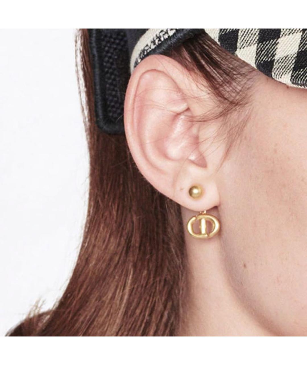 CHRISTIAN DIOR Золотые металлические серьги, фото 4
