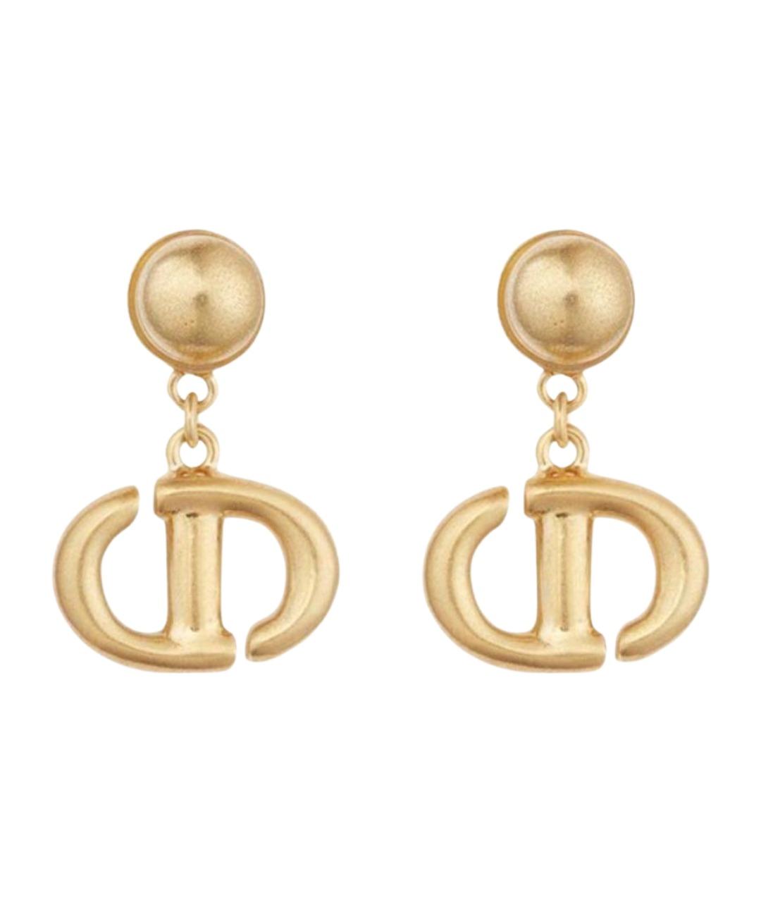 CHRISTIAN DIOR Золотые металлические серьги, фото 1
