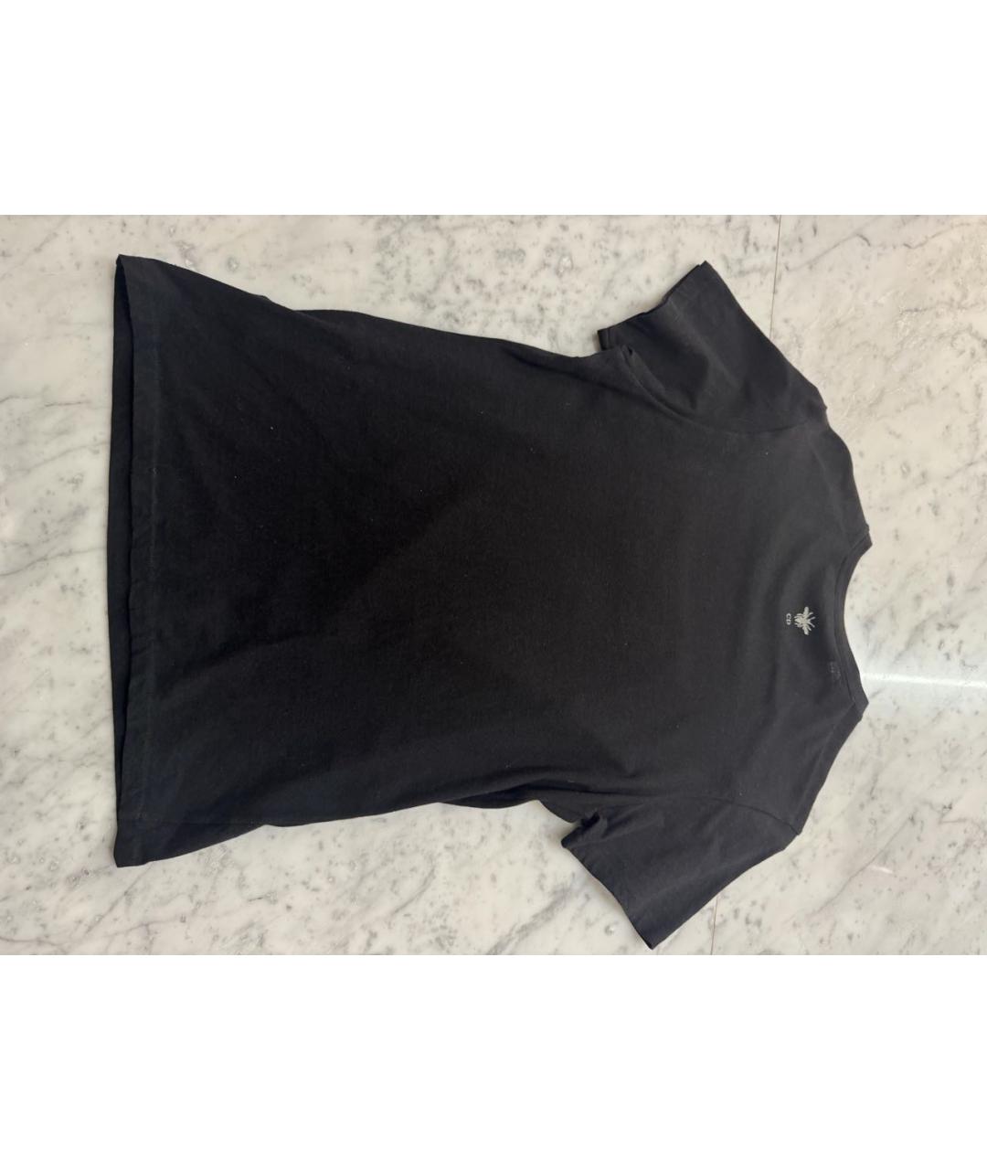 CHRISTIAN DIOR Черная хлопковая футболка, фото 4