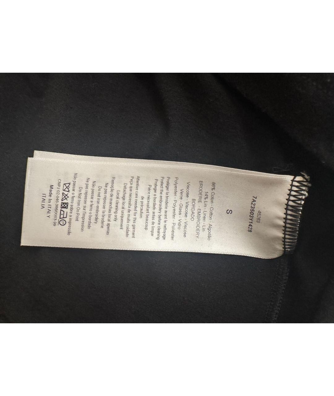 CHRISTIAN DIOR Черная хлопковая футболка, фото 3