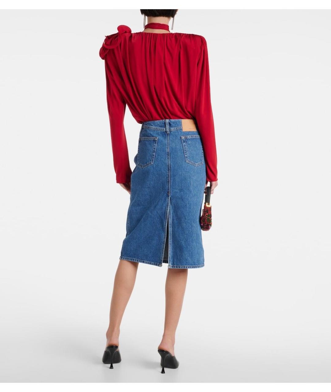 MAGDA BUTRYM Голубая деним юбка миди, фото 3