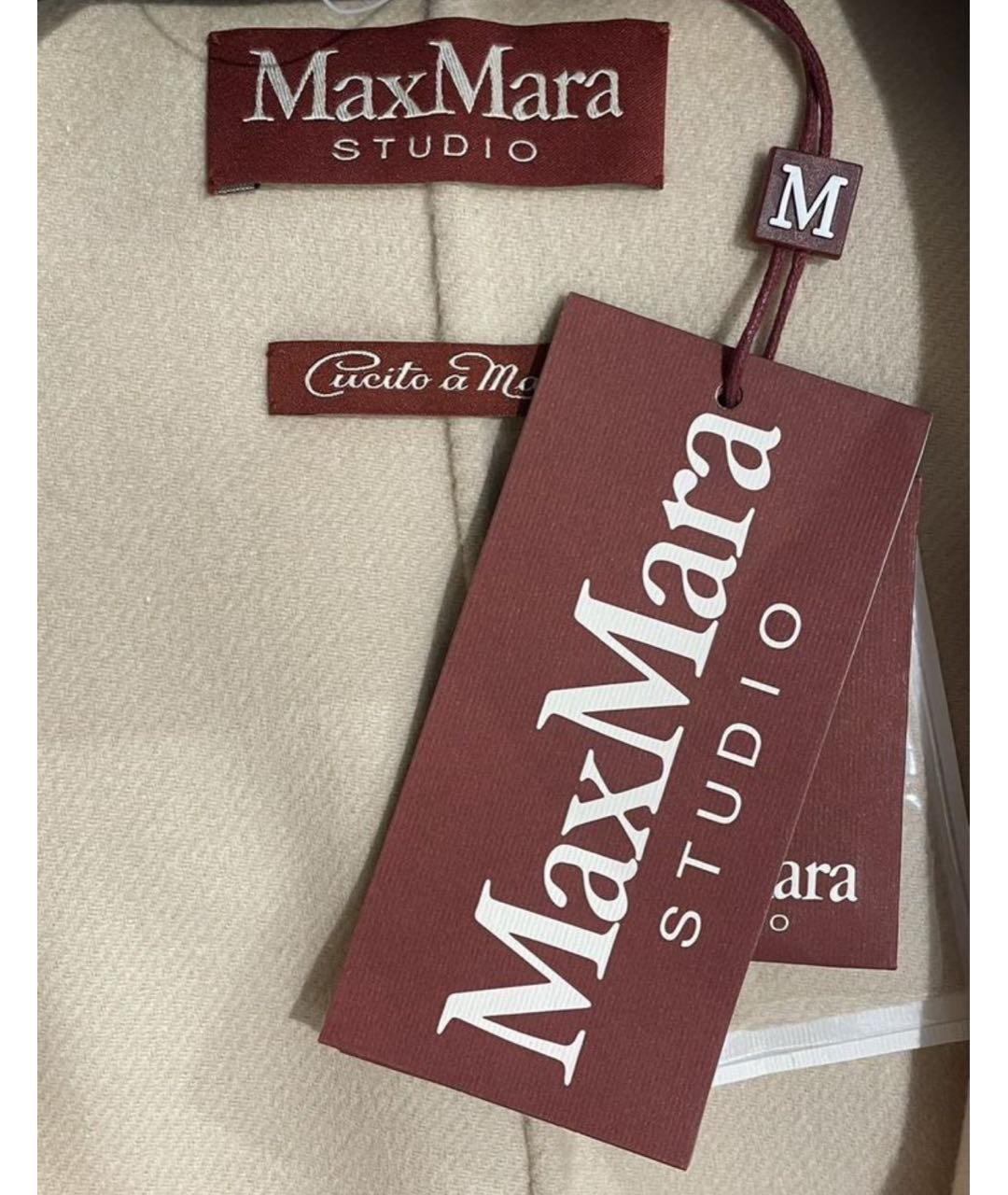 MAX MARA STUDIO Бежевое кашемировое пальто, фото 3