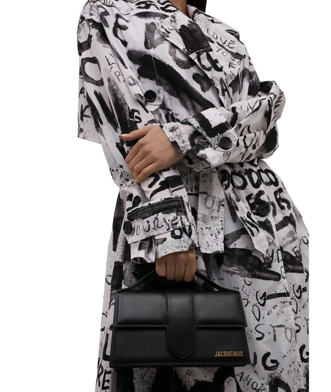 JACQUEMUS Черная кожаная сумка с короткими ручками, фото 6