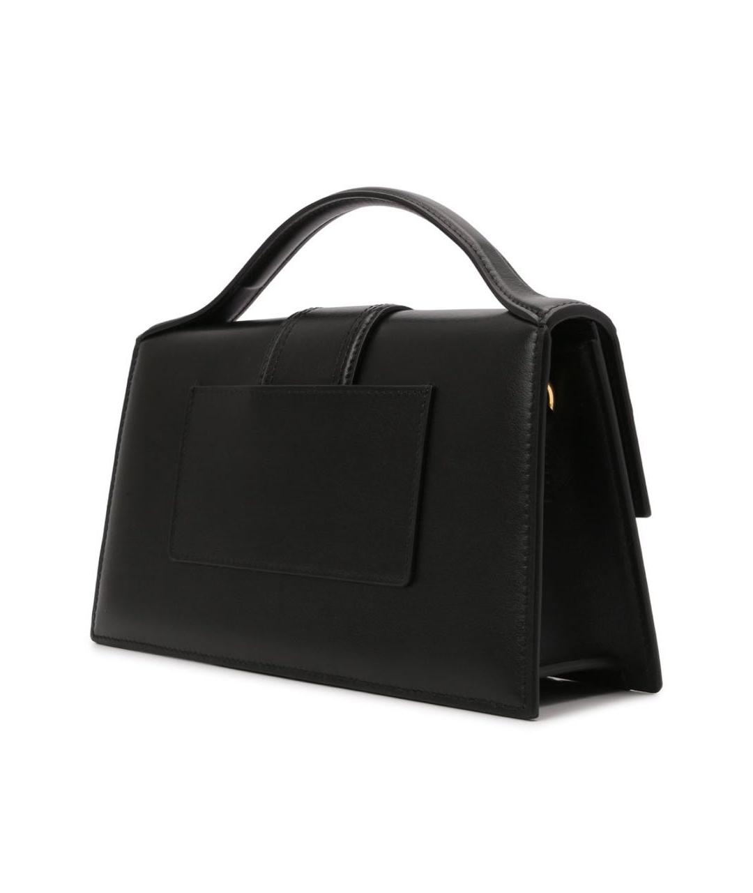 JACQUEMUS Черная кожаная сумка с короткими ручками, фото 2