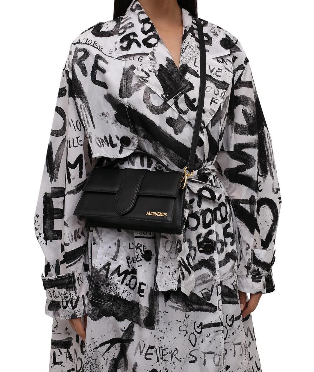 JACQUEMUS Черная кожаная сумка с короткими ручками, фото 5