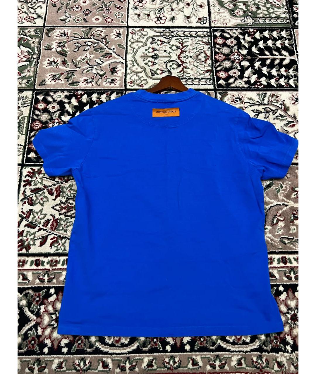 LOUIS VUITTON Синяя хлопковая футболка, фото 2