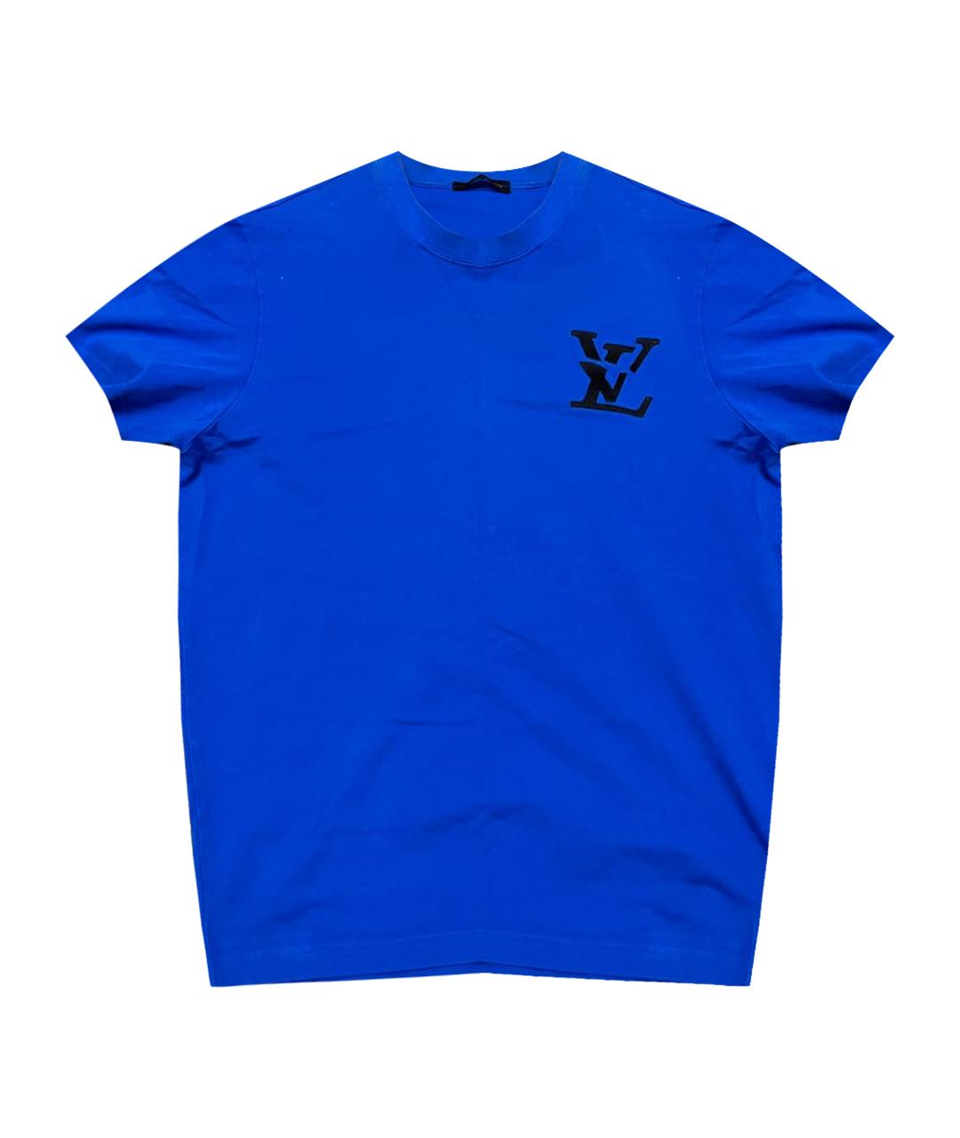 LOUIS VUITTON Синяя хлопковая футболка, фото 1