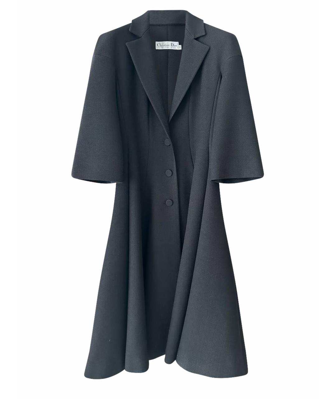 CHRISTIAN DIOR Черное полиэстеровое пальто, фото 1