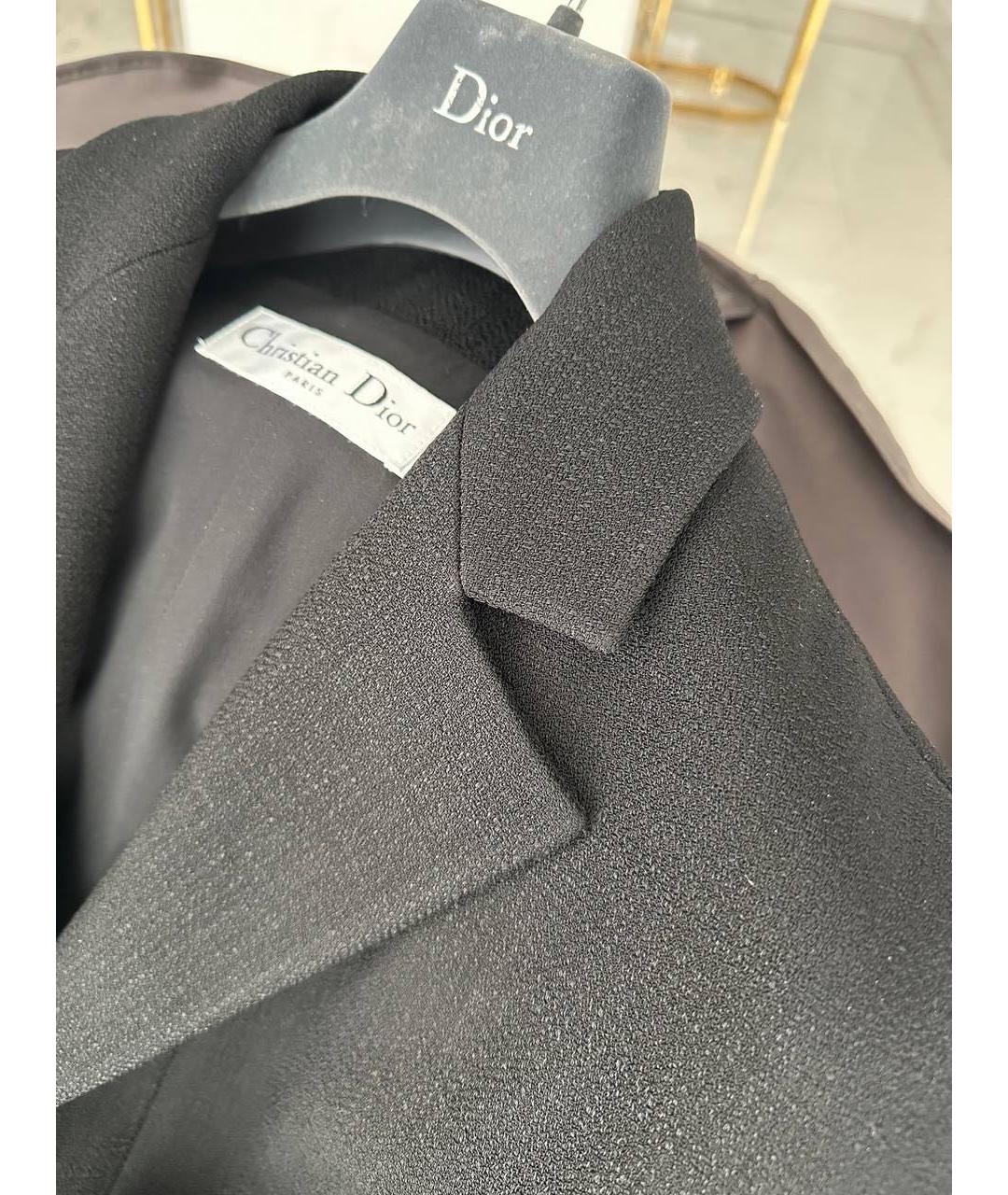 CHRISTIAN DIOR Черное полиэстеровое пальто, фото 5