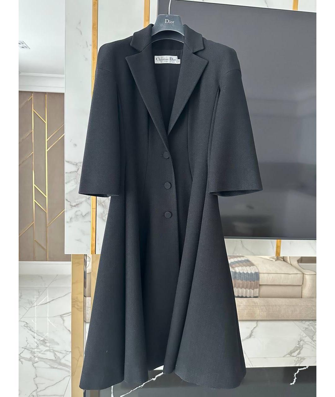 CHRISTIAN DIOR Черное полиэстеровое пальто, фото 6