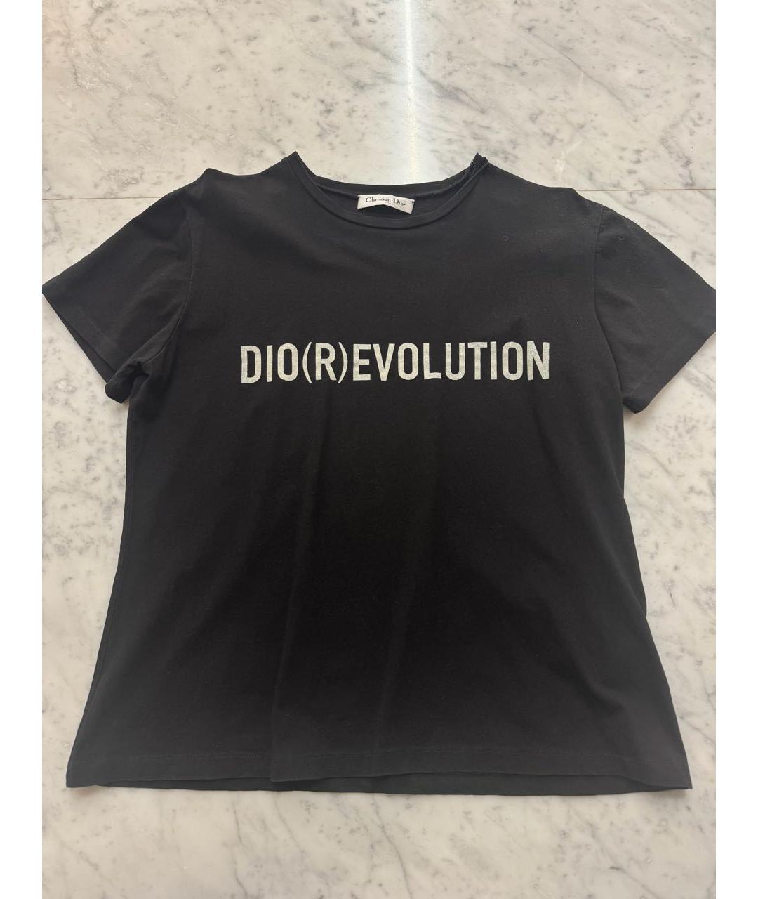 CHRISTIAN DIOR Черная хлопковая футболка, фото 5