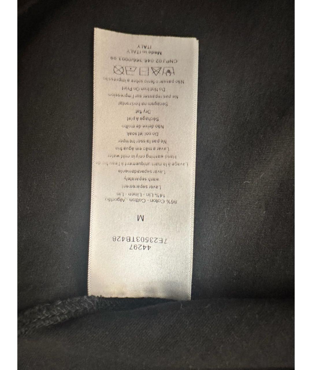 CHRISTIAN DIOR Черная хлопковая футболка, фото 3