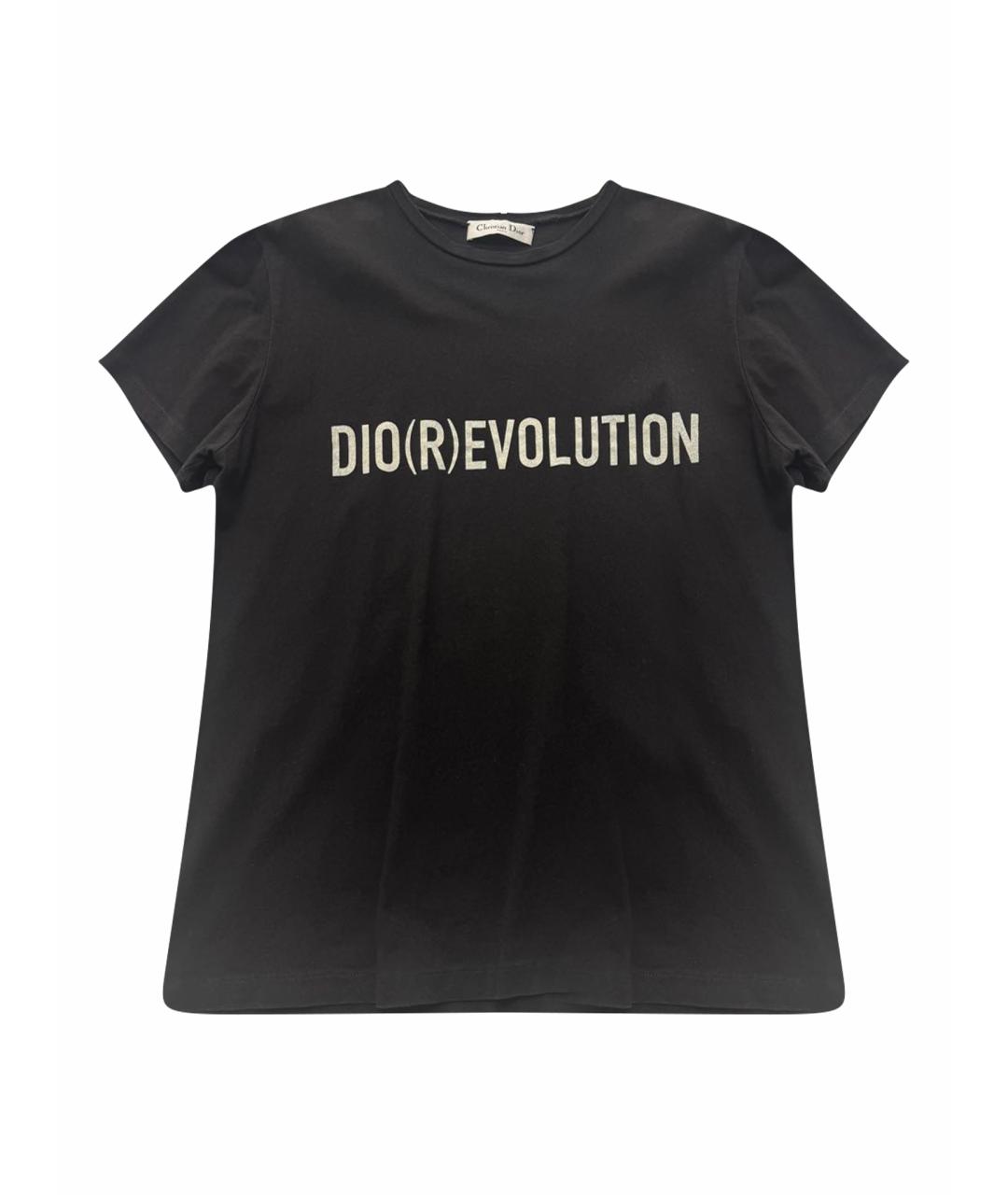 CHRISTIAN DIOR Черная хлопковая футболка, фото 1