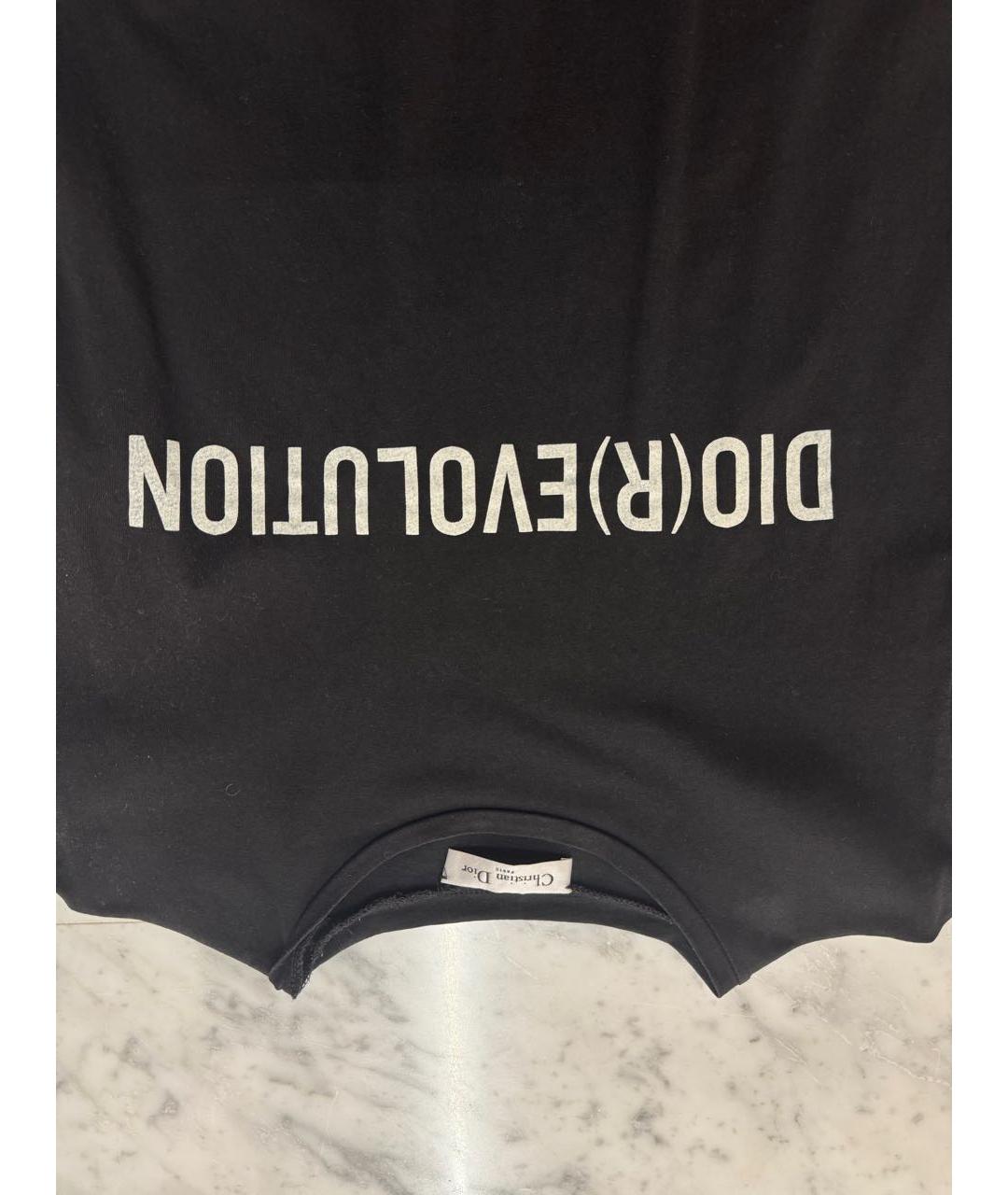 CHRISTIAN DIOR Черная хлопковая футболка, фото 2