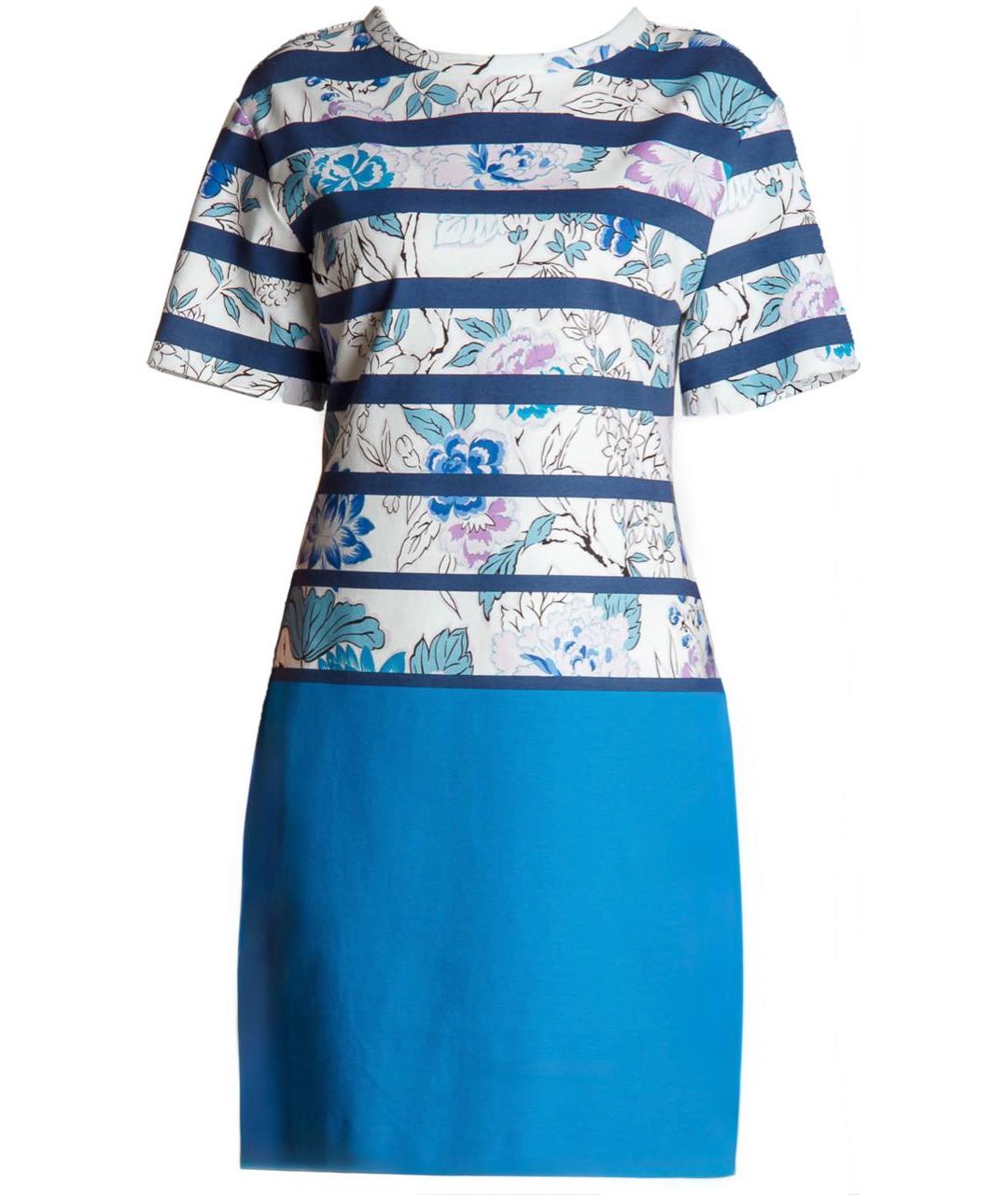 ETRO Синее хлопко-эластановое повседневное платье, фото 9