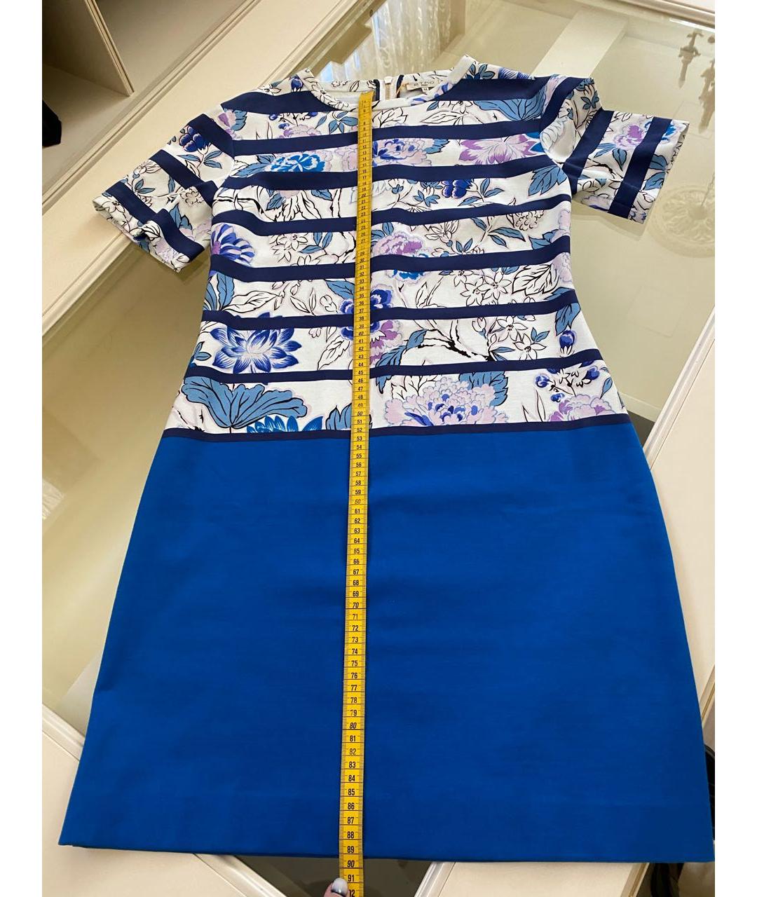 ETRO Синее хлопко-эластановое повседневное платье, фото 8