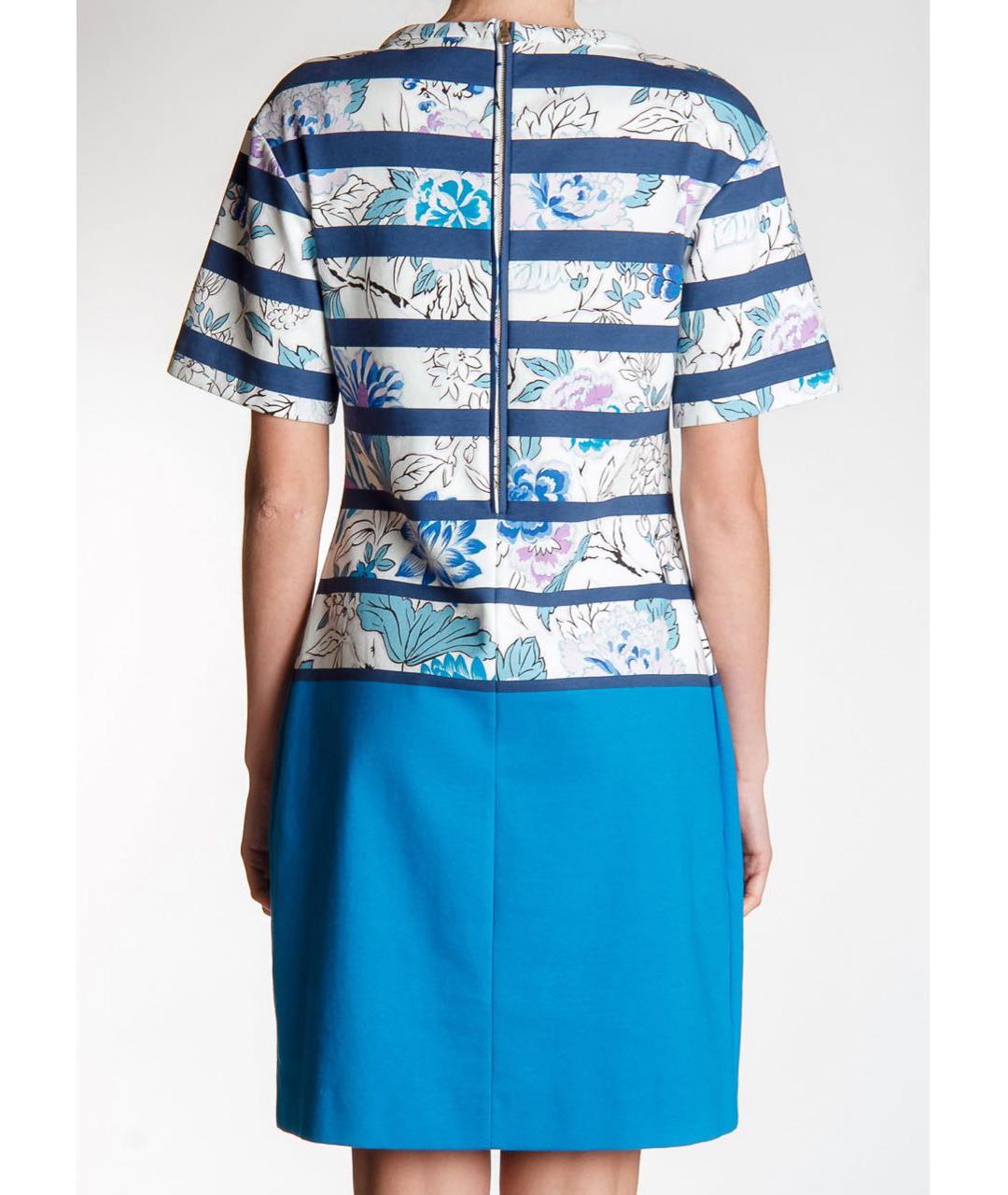 ETRO Синее хлопко-эластановое повседневное платье, фото 3