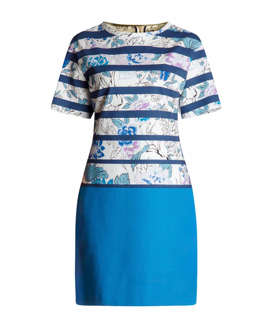 ETRO Синее хлопко-эластановое повседневное платье, фото 1