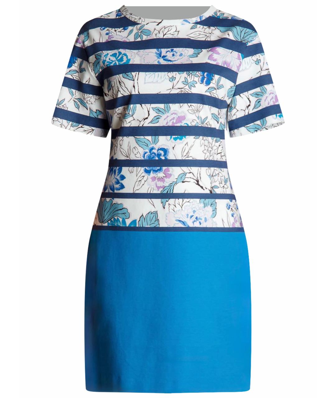 ETRO Синее хлопко-эластановое повседневное платье, фото 10
