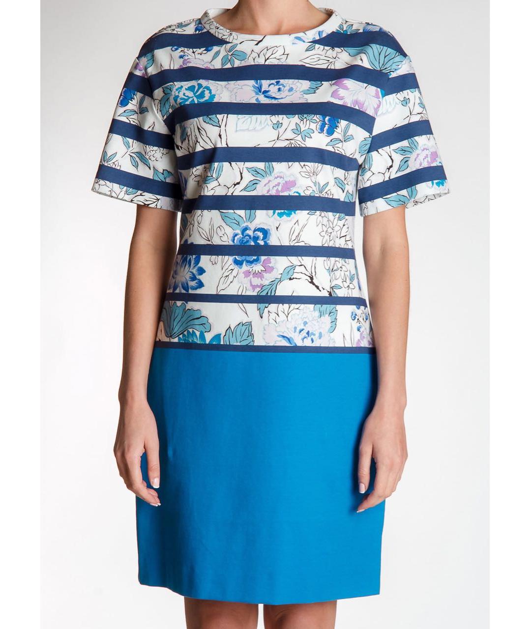 ETRO Синее хлопко-эластановое повседневное платье, фото 2