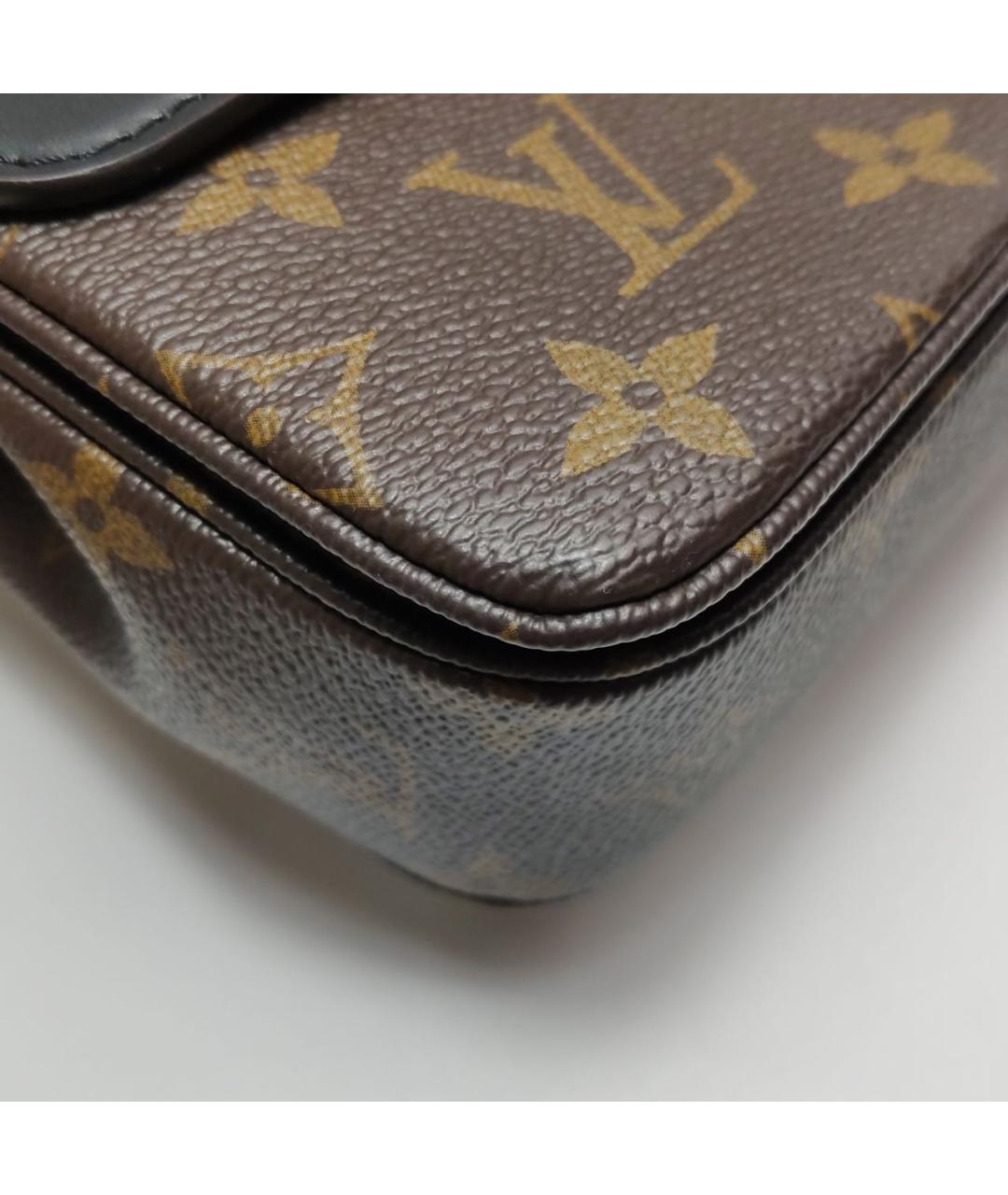 LOUIS VUITTON Коричневая кожаная сумка через плечо, фото 6