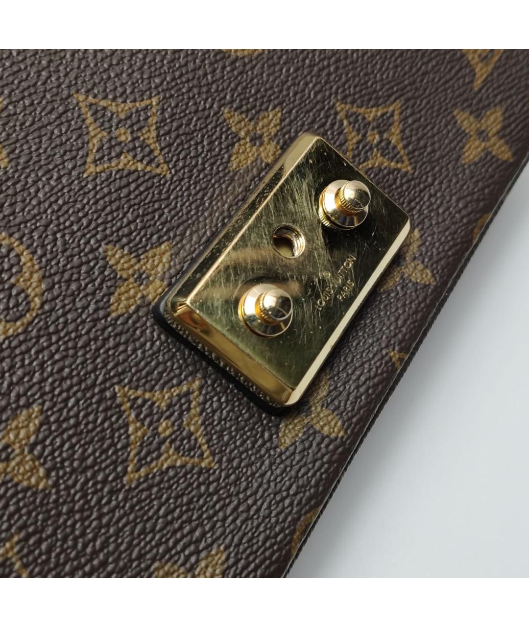 LOUIS VUITTON Коричневая кожаная сумка через плечо, фото 8