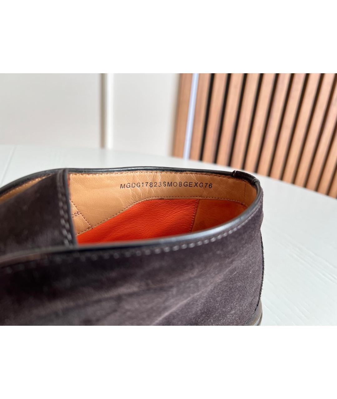 SANTONI Коричневые замшевые лоферы, фото 4