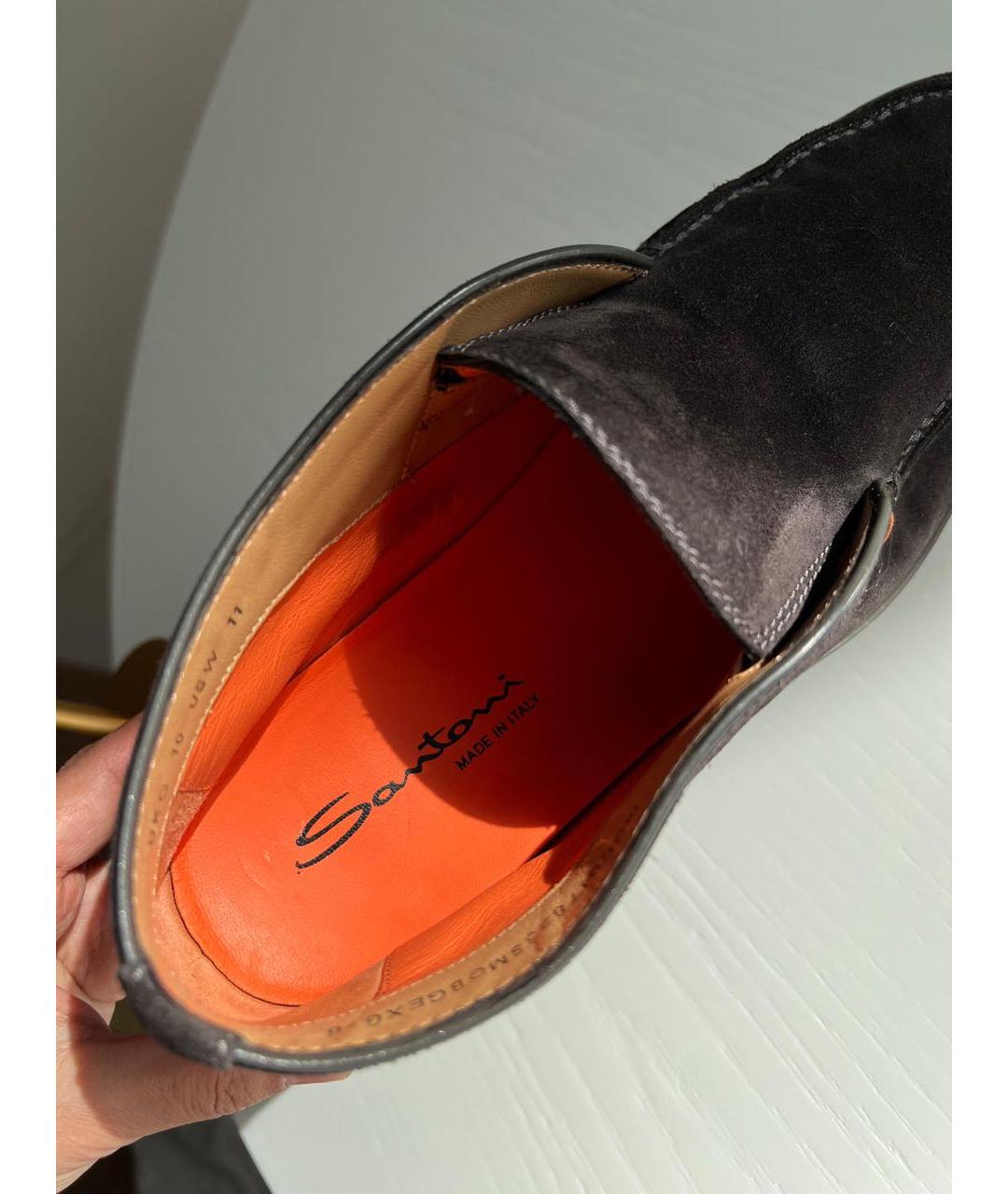 SANTONI Коричневые замшевые лоферы, фото 6