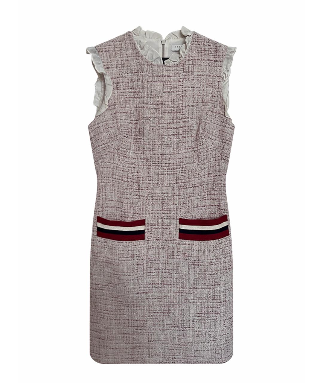 SANDRO Бежевое твидовое повседневное платье, фото 1