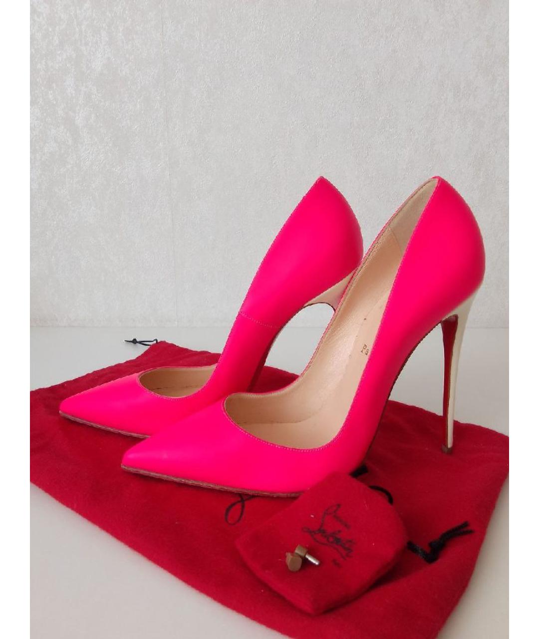 CHRISTIAN LOUBOUTIN Розовые кожаные туфли, фото 6
