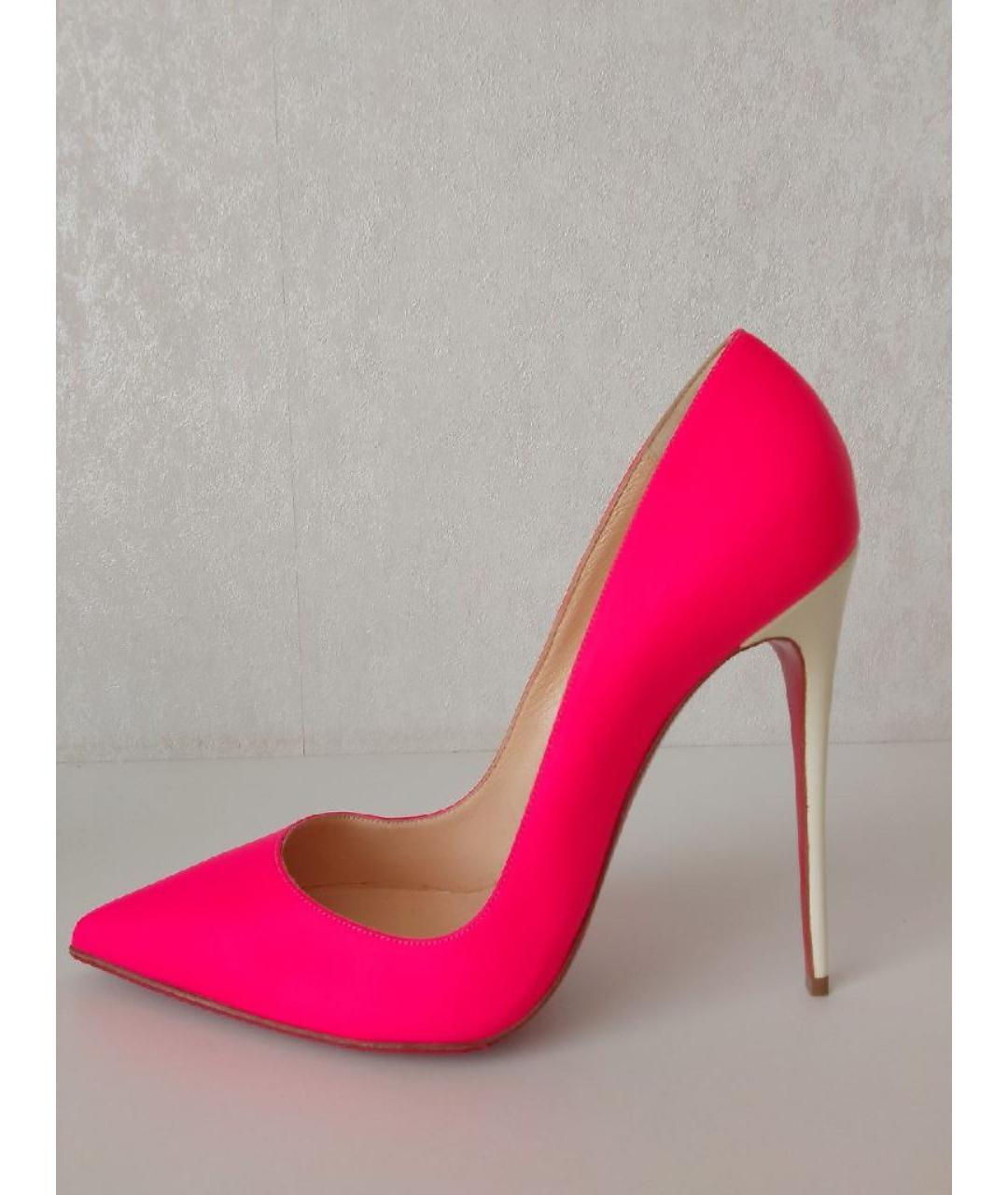 CHRISTIAN LOUBOUTIN Розовые кожаные туфли, фото 8