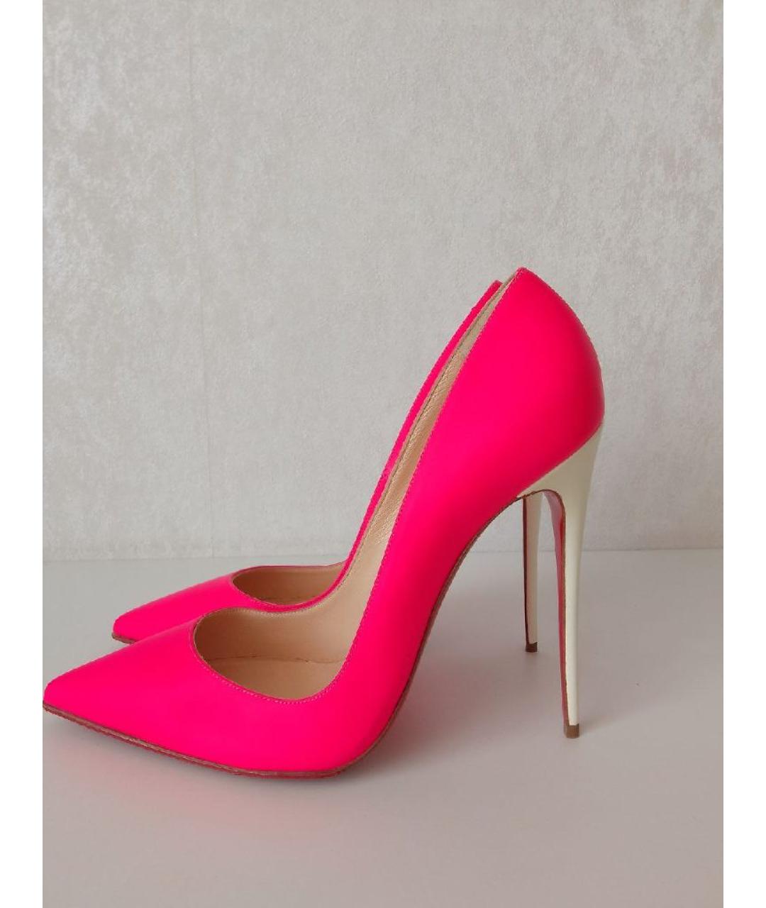 CHRISTIAN LOUBOUTIN Розовые кожаные туфли, фото 3