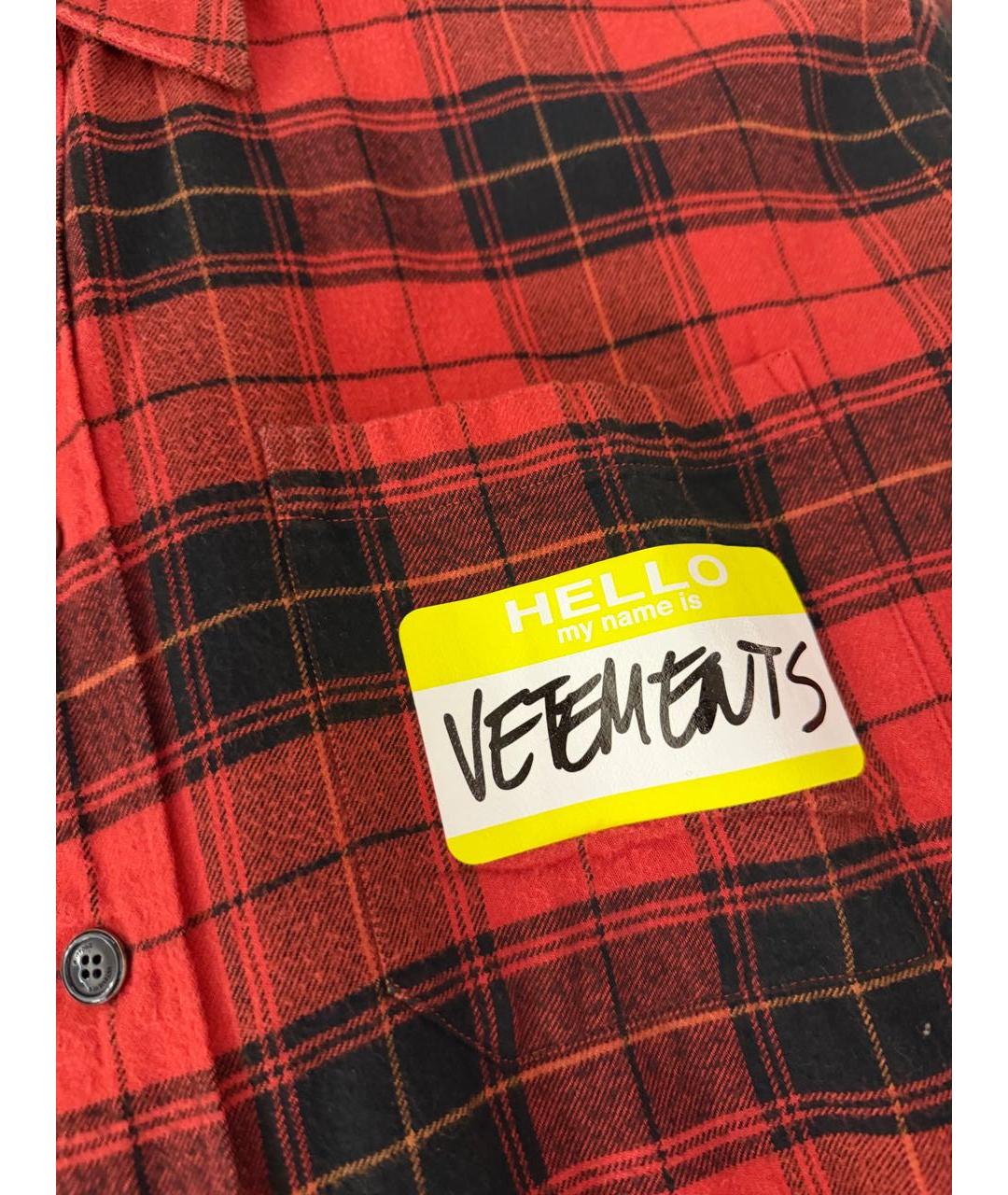 VETEMENTS Красная рубашка, фото 3