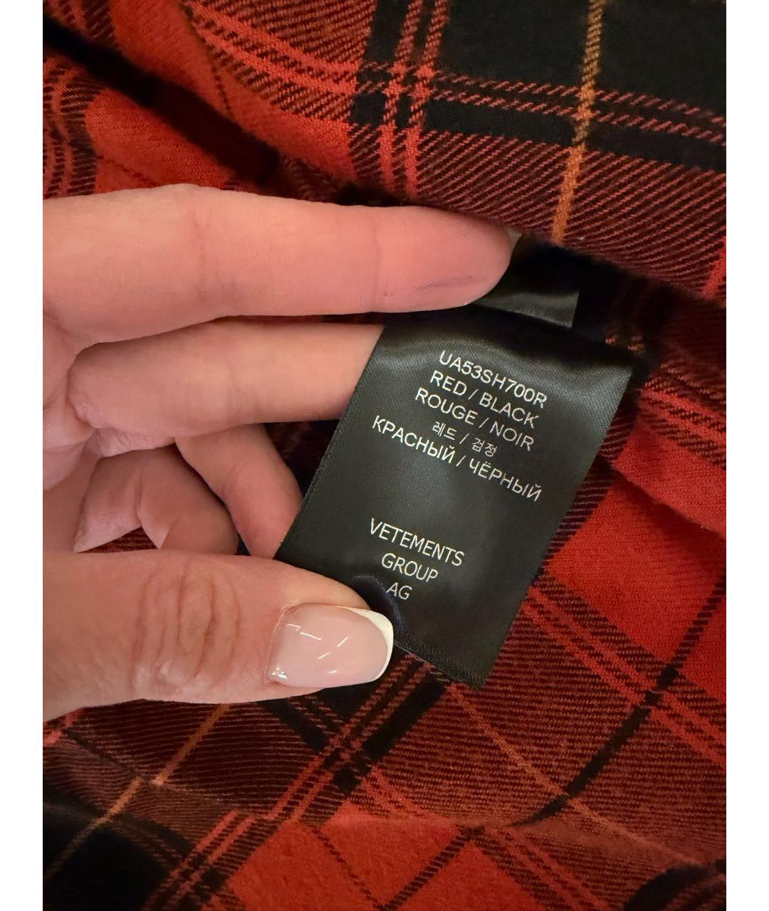 VETEMENTS Красная рубашка, фото 6
