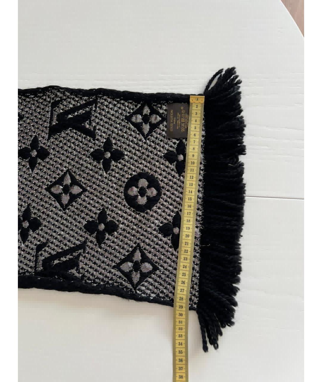 LOUIS VUITTON Черный шерстяной шарф, фото 6