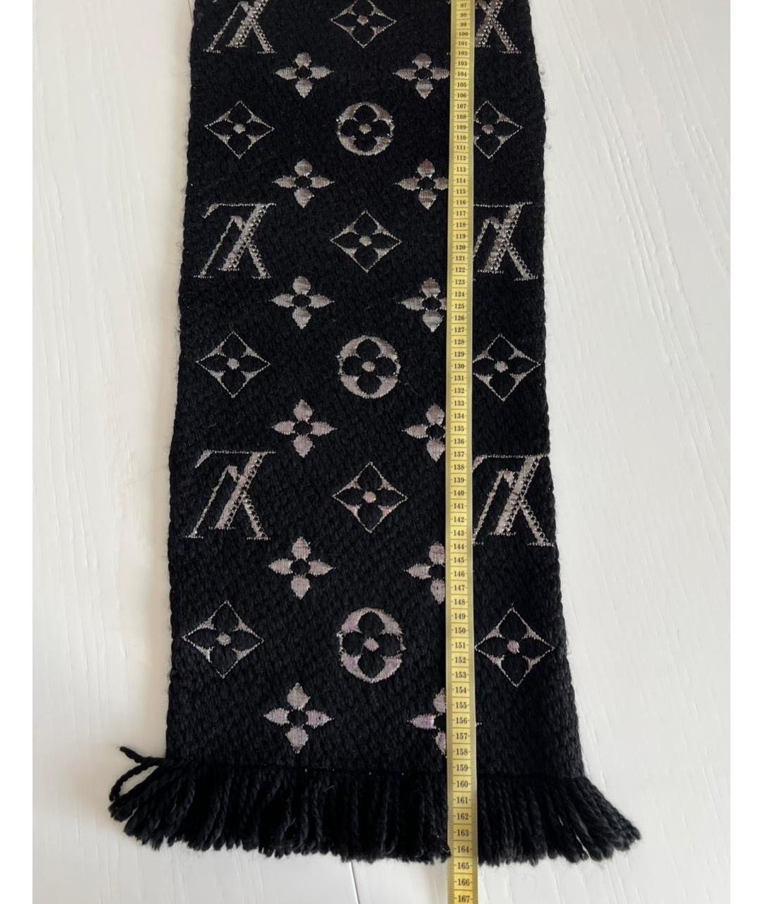 LOUIS VUITTON Черный шерстяной шарф, фото 5