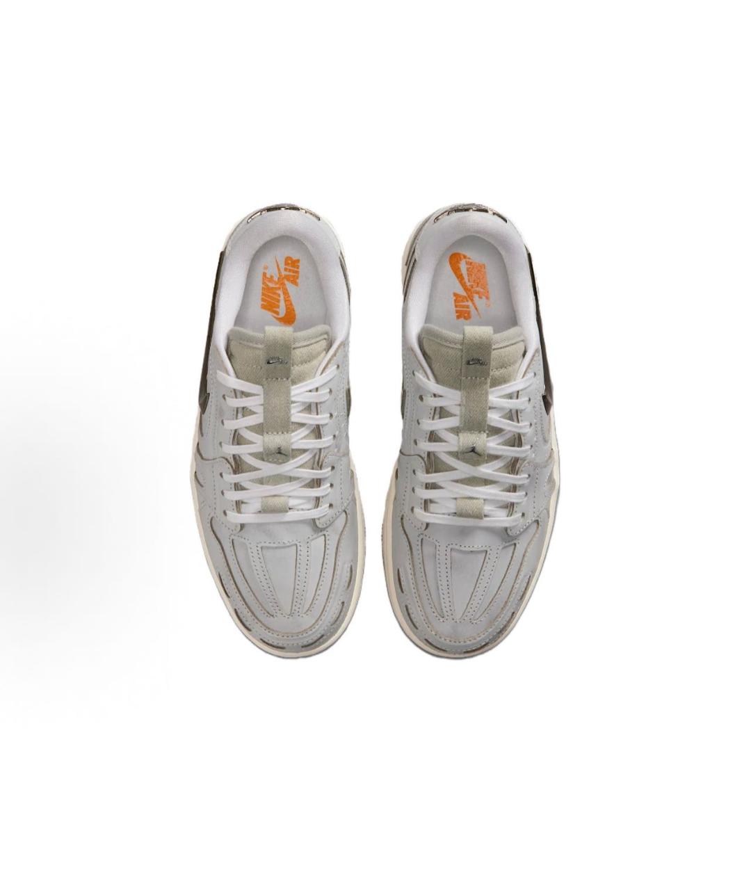 JORDAN Серые кожаные низкие кроссовки / кеды, фото 3