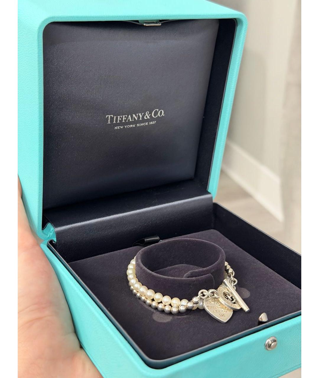 TIFFANY&CO Серебрянный жемчужный браслет, фото 3