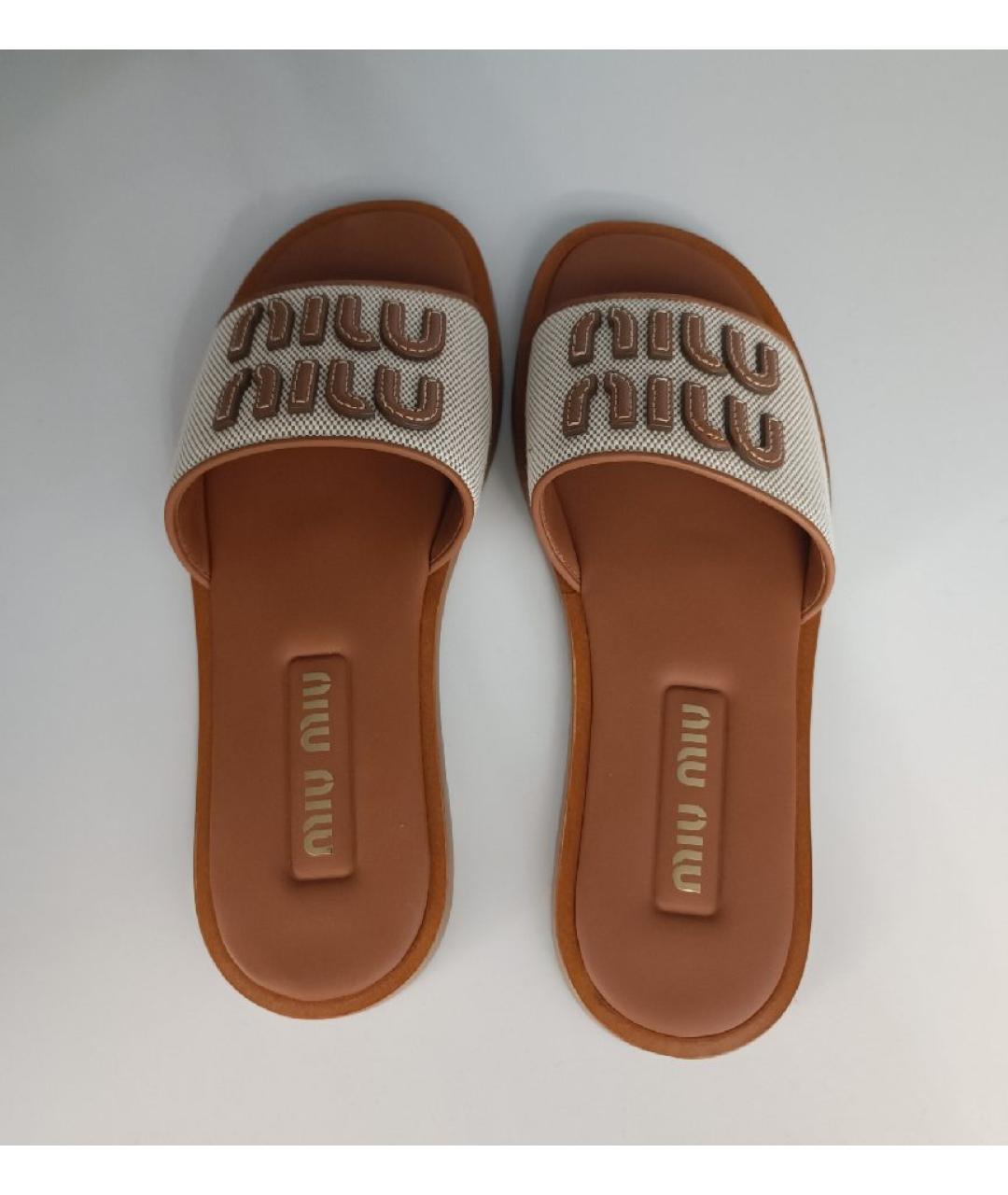 MIU MIU Оранжевое шлепанцы, фото 3
