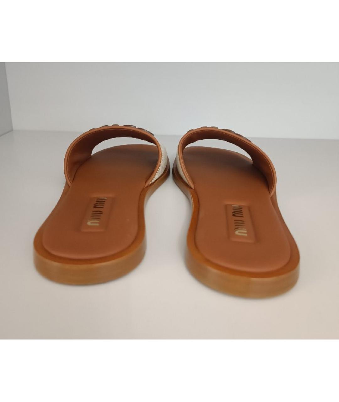 MIU MIU Оранжевое шлепанцы, фото 5