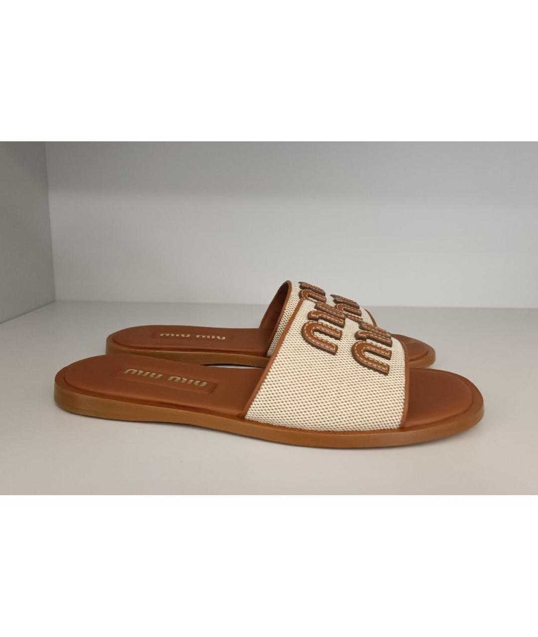 MIU MIU Оранжевое шлепанцы, фото 6